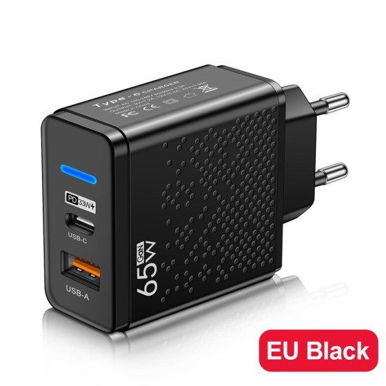 New LED USB + PDType-c mobile phone fast charging charger multi-port US regulations European regulations British regulations travel charging head
