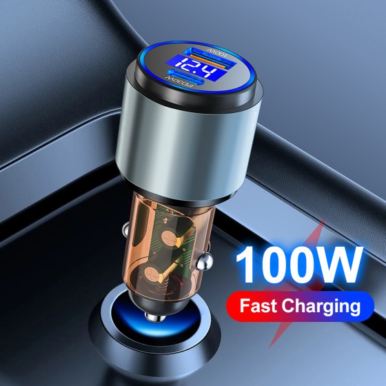 Two-in-one PD 30W + QC3.0 fast charge car charger support super fast